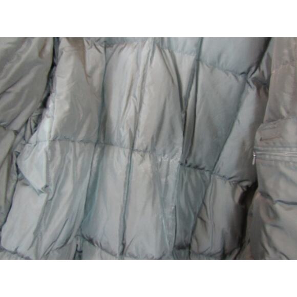 Eddie Bauer Women's Medium Dark Teal Goose Down Feather Coat Adjustable *flawed* - Picture 12 of 15